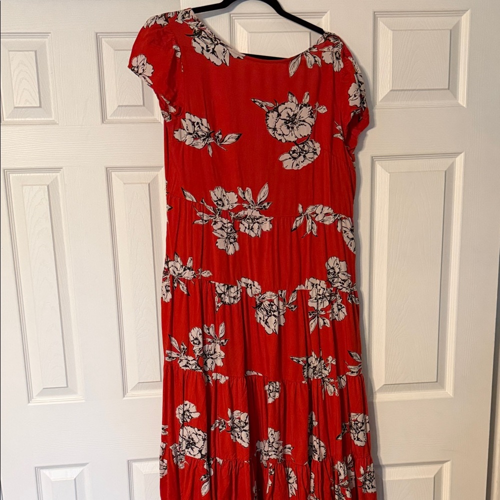 Free People Red Floral Maxi Dress